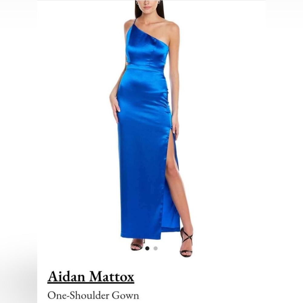 Aidan Mattox One Shoulder Blue Gown
